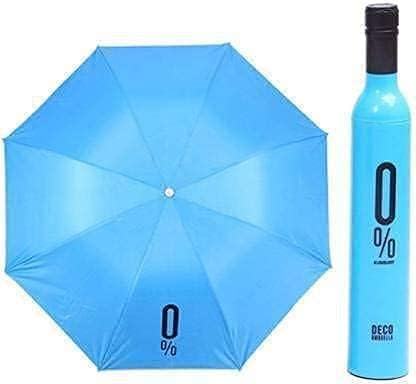 VeeDee Folding Portable Umbrellas with Bottle Cover for UV Protection & Rain - Ultra Wine Umbrella Men and Women Mini Travel(Multicolour)