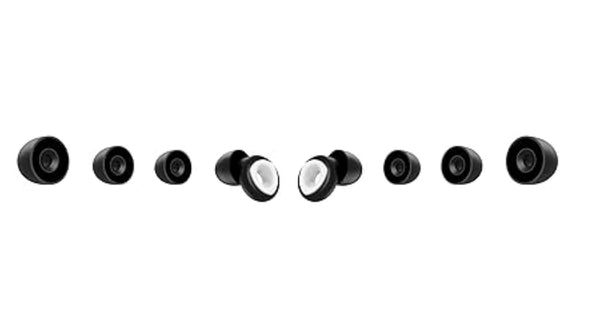 VeeDee Ear Plugs for Sleeping Noise Reduction Reuseable, Concerts, Focus, Travel, Work, High Fidelity–3 Pair Eartips – Flexible Soft-Touch SNR 24dB & NRR 14 Noise Cancelling Black (Pack of 1)