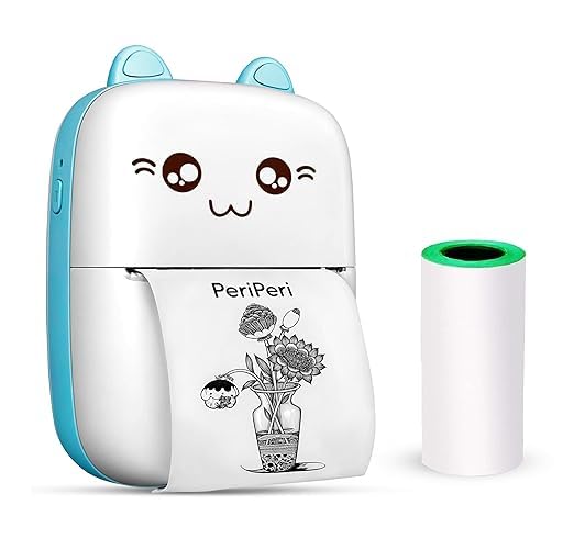 VeeDee TVARA Mini Pocket Printer, Portable Inkless Bluetooth Wireless Mini Thermal Printer, with 3 Paper roll 3sticker Compatible with iOS and Android for Journals, Memos, Photos, Kids