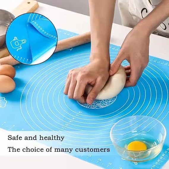 VeeDee Silicone Baking Mat, Extra Thick Large Non Stick Pastry Mat Sheet for Dough Pie Crust Rolling Mats, Non-Stick and Anti-Slip, Dishwasher Safe