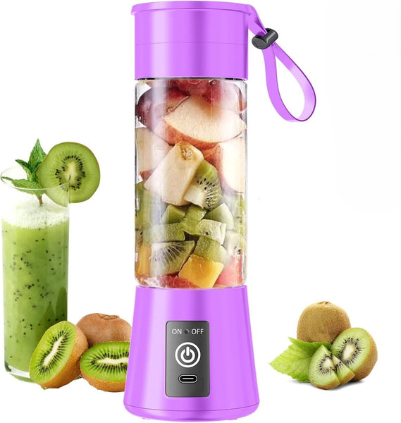 VeeDee Portable and Rechargeable Lightweight with 6 Blades Juice Blender for Smoothies & Shakes - Personal Size Blender, 380Ml Juice Cup, Freshly Squeezed for Picnic/Sports/Gym/Office