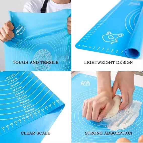 VeeDee Silicone Baking Mat, Extra Thick Large Non Stick Pastry Mat Sheet for Dough Pie Crust Rolling Mats, Non-Stick and Anti-Slip, Dishwasher Safe