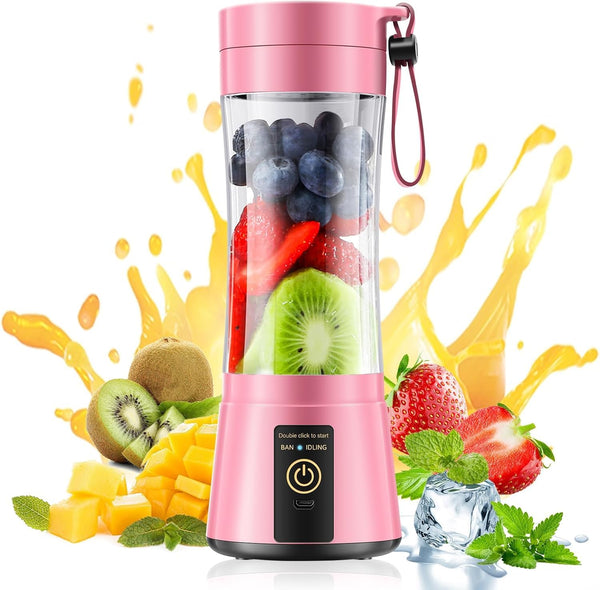VeeDee Portable and Rechargeable Lightweight with 6 Blades Juice Blender for Smoothies & Shakes - Personal Size Blender, 380Ml Juice Cup, Freshly Squeezed for Picnic/Sports/Gym/Office