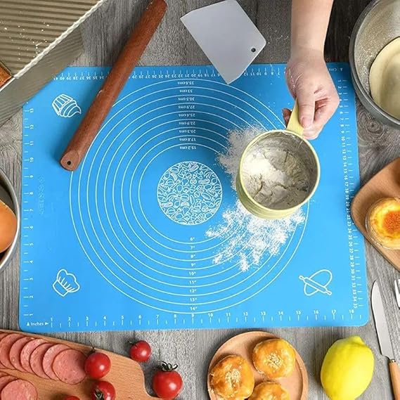 VeeDee Silicone Baking Mat, Extra Thick Large Non Stick Pastry Mat Sheet for Dough Pie Crust Rolling Mats, Non-Stick and Anti-Slip, Dishwasher Safe
