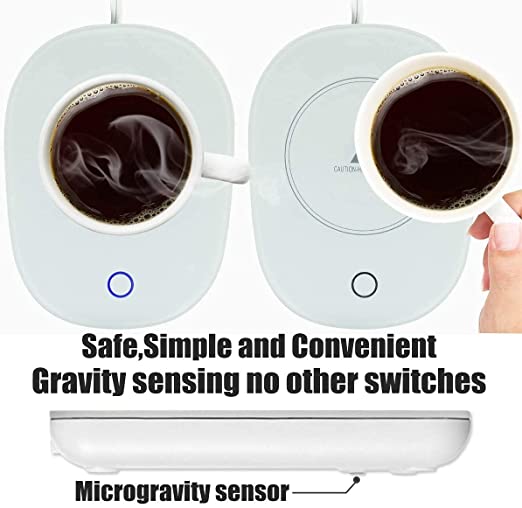 VeeDee Portable Electric Thermostat Cup Mugs Saucers Set Warmer