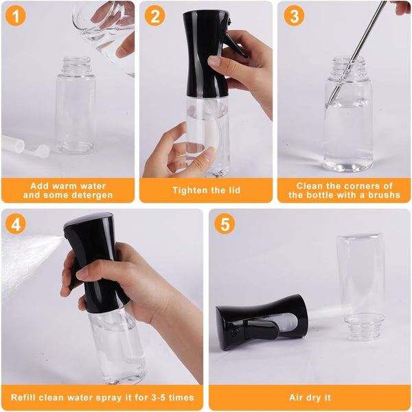 VeeDee Oil Sprayer for Cooking - 210ml Glass Oil Dispenser Bottle Spray Mister - Refillable Food Grade Oil Vinegar Spritzer Sprayer Bottles for Kitchen, Air Fryer, Salad, Grilling, Frying