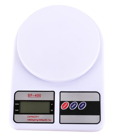 Digital Kitchen Food & Baking Scale with LCD Display | 10kg Capacity Multipurpose for Meal Prep, Grocery & Home Use | SF-400 Style
