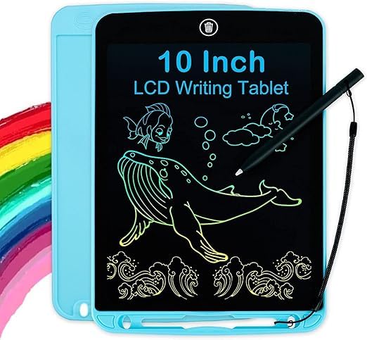 Tvara 10.5 inch LCD Writing Board Kids Learning Toys, Doodle Board Toddler Gift, Colorful Writing Board Christmas Birthday Gift for Boys and Girls 3 4 5 6 7 8 Years Erasable Reusable Drawing Board