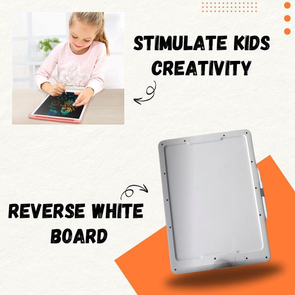 Tvara 15" Half Erasable LCD Writing Board for Kids & Adults with Back Side White Board - Ideal for Drawing, Note-Taking, and Learning with Eco-Friendly, Portable Design