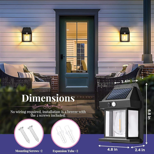 Solar Outdoor Motion Sensor Light, 100 LED Waterproof Solar Wall Light with 3 Lighting Modes, IP65 Weather Resistant Wireless Security Lamp for Garden, Balcony, Patio, Gate, Garage & Outdoor Use