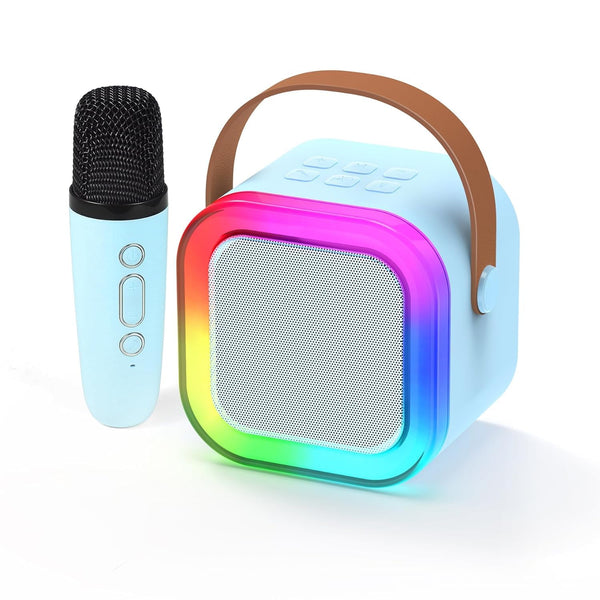 VeeDee Karaoke Machine for Kids Adults, Portable Bluetooth Mini Karaoke Microphone Singing Speaker with 1 Wireless Mic and Light,Toys for All Smartphones,Birthday, Family,Home Party
