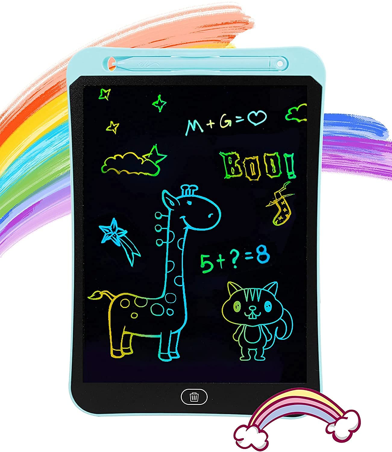 TVARA LCD Writing Tablet, 8.5" Inch Colorful Toddler Doodle Board Drawing Tablet, Erasable Reusable Electronic Drawing Pads, Educational and Learning Tool for 3-6 Years Old Boy and Girls Mix Colors