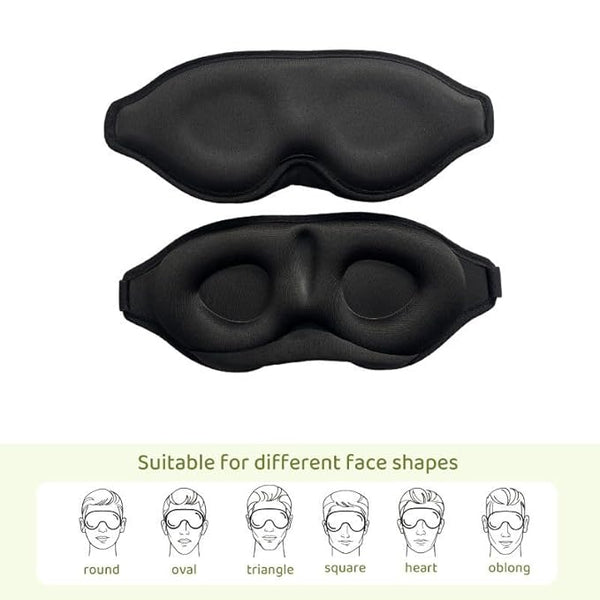 VeeDee 3D Sleep Mask for Men & Women, 100% Light Blocking Opaque Eye Mask for Sleeping, High-Density Soft Sponge Night Blindfold, Comfortable Pressure-Free Contoured Design for Travel, Yoga, & Nap (Pink)