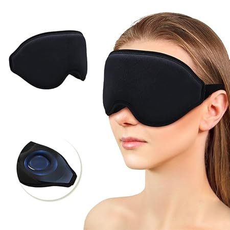 VeeDee 3D Sleep Mask for Men & Women, 100% Light Blocking Opaque Eye Mask for Sleeping, High-Density Soft Sponge Night Blindfold, Comfortable Pressure-Free Contoured Design for Travel, Yoga, & Nap