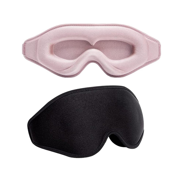 VeeDee 3D Sleep Mask for Men & Women, 100% Light Blocking Opaque Eye Mask for Sleeping, High-Density Soft Sponge Night Blindfold, Comfortable Pressure-Free Contoured Design for Travel, Yoga, & Nap (Pink)