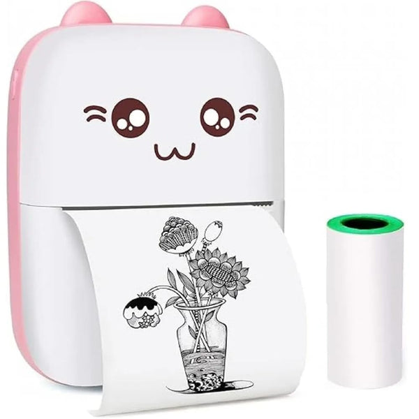 VeeDee Mini Pocket Printer, Portable Inkless Bluetooth Wireless Mini Thermal Printer, Compatible with iOS and Android (Pink)