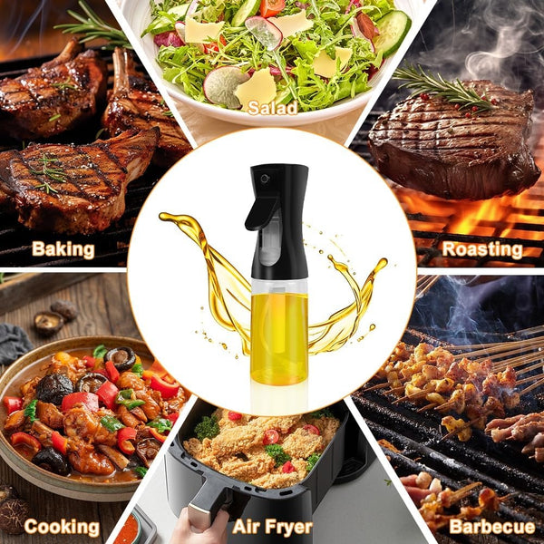 VeeDee Oil Sprayer for Cooking - 210ml Glass Oil Dispenser Bottle Spray Mister - Refillable Food Grade Oil Vinegar Spritzer Sprayer Bottles for Kitchen, Air Fryer, Salad, Grilling, Frying