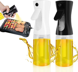 VeeDee Oil Sprayer for Cooking - 210ml Glass Oil Dispenser Bottle Spray Mister - Refillable Food Grade Oil Vinegar Spritzer Sprayer Bottles for Kitchen, Air Fryer, Salad, Grilling, Frying