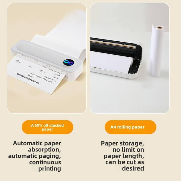 TVARA Portable Thermal Printer for Travel, Inkless Wireless Bluetooth Machine, Supports US Letter Size 8.5" x 11" Paper, Mini Mobile Printer